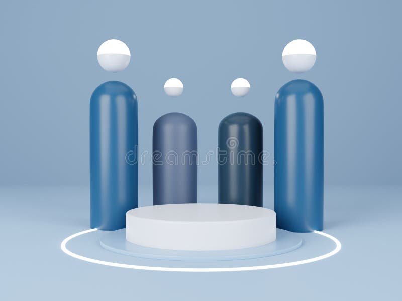 3d rendering minimal empty cylinder stand. vector illustration