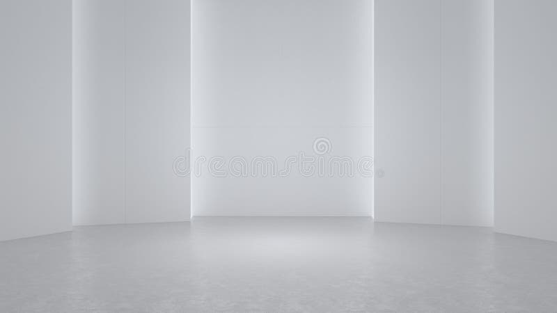 3D Rendering, Minimalist and Modern Design Studio Room Space Background  Stock Illustration - Illustration of apartment, lamp: 114821954
