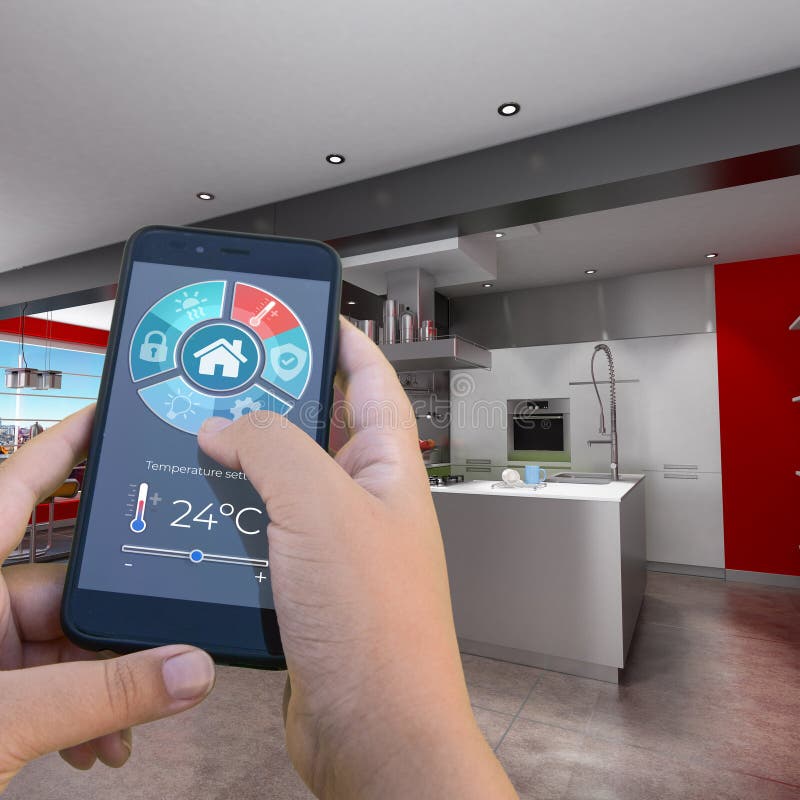 Home Automation Modern Interior Kitchen Stock Illustration Illustration of kitchen, control