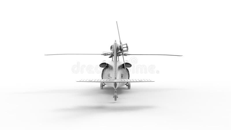 3d rendering of a modern millitary helicopter isolated in white background vector illustration