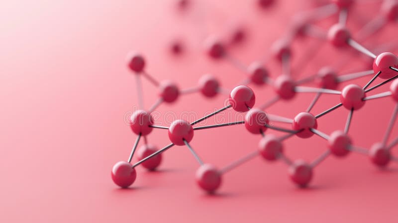 A 3D rendering of a molecular structure composed of interconnected spheres. vector illustration