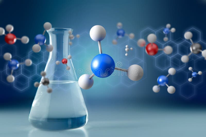 3d rendering molecule on a displayed on a medical interface stock illustration