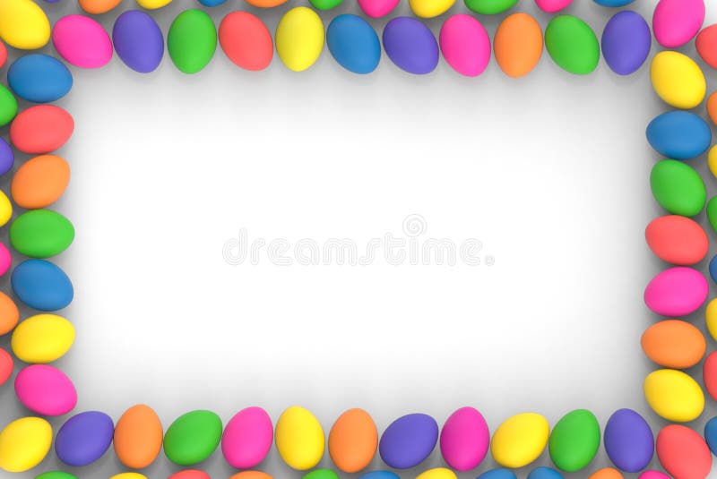 3d rendering multi-colored easter eggs stock illustration