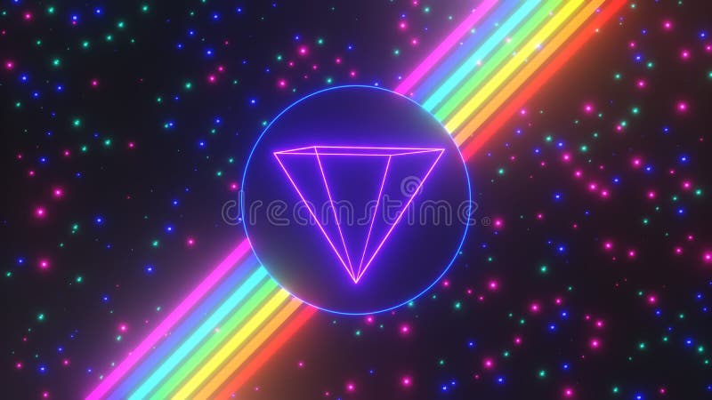 3D Rendering. Multi-colored rainbow on a colorful background. Vintage seamless stylish 3d animation stock illustration