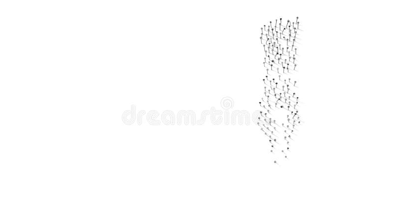 3d rendering of nails in shape of symbol of calligraphy pen tip with shadows isolated on white background vector illustration