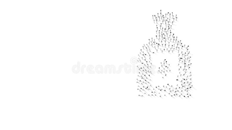 3d rendering of nails in shape of symbol of oil with shadows isolated on white background.