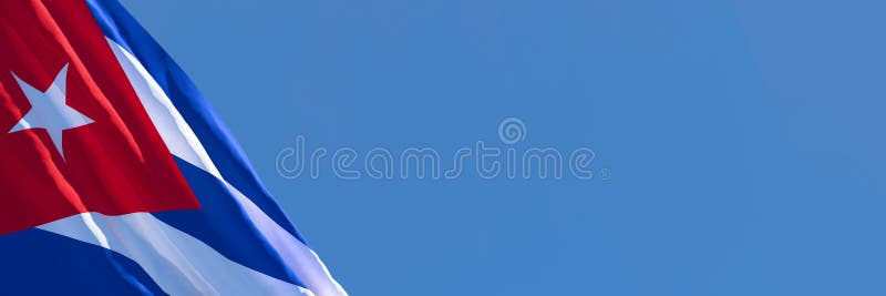 3D rendering of the national flag of Cuba waving in the wind royalty free illustration