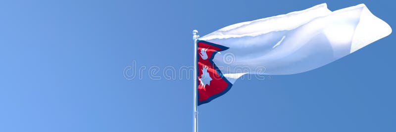 3D rendering of the national flag of Nepal waving in the wind royalty free illustration