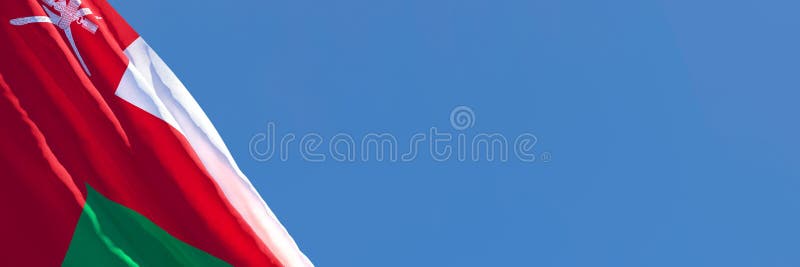 3D rendering of the national flag of Oman waving in the wind vector illustration