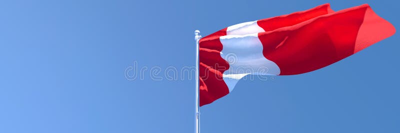 3D rendering of the national flag of Peru waving in the wind royalty free illustration