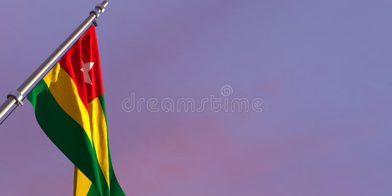 3d rendering of the national flag of the Togo stock illustration