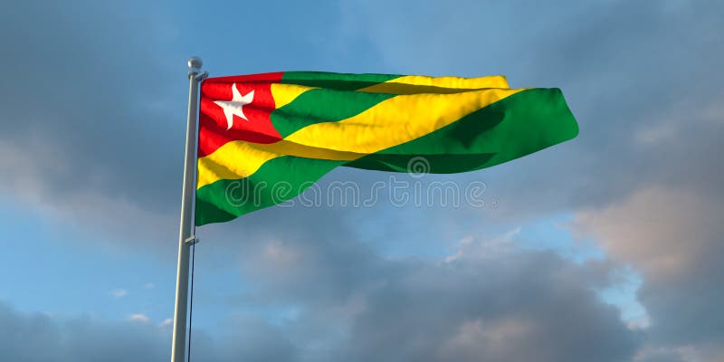 3d rendering of the national flag of the Togo vector illustration