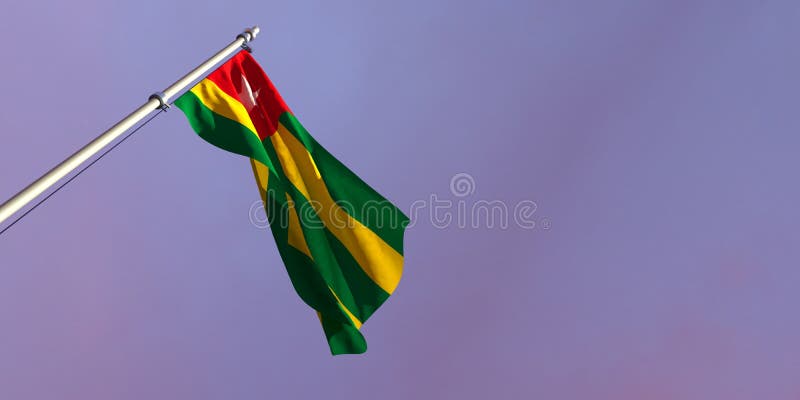 3d rendering of the national flag of the Togo stock illustration