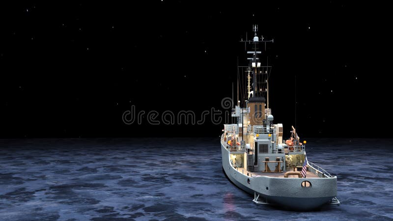 3d renderização do navio naval ilustração do vetor