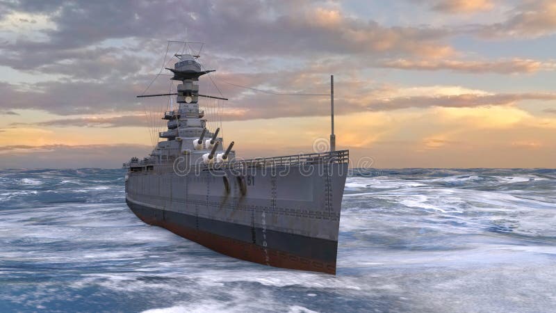 3D rendering of the naval ship royalty free illustration