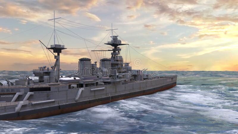 3D rendering of the naval ship royalty free illustration
