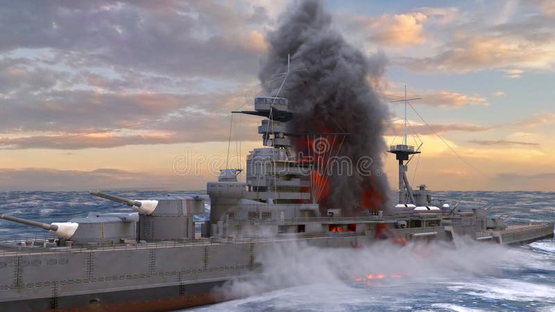 3D rendering of the naval ship royalty free illustration