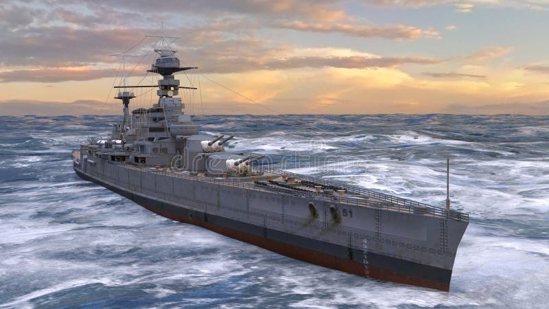 3D rendering of the naval ship royalty free illustration