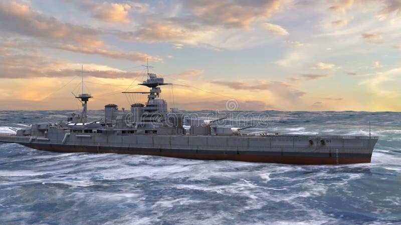 3D rendering of the naval ship royalty free illustration
