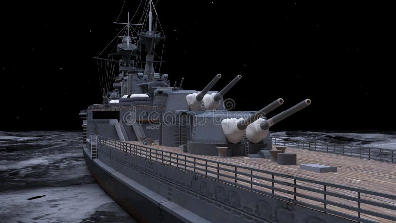 3D rendering of the naval ship vector illustration
