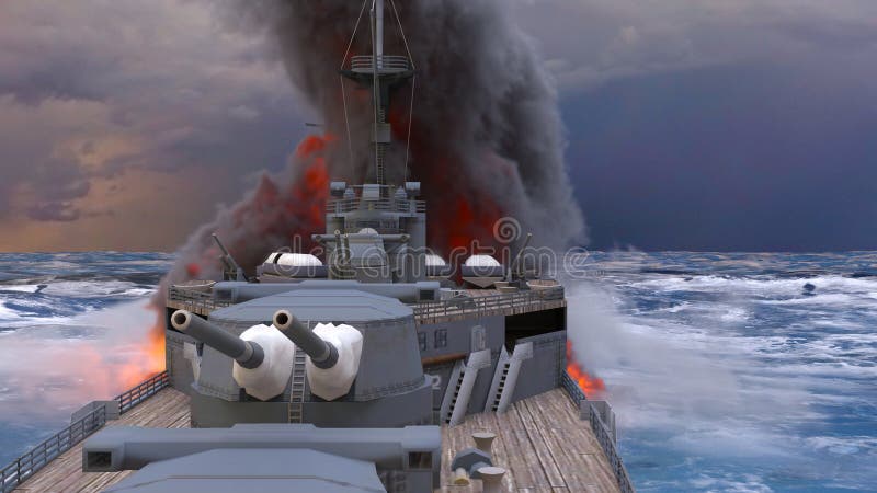 3D rendering of the naval ship stock illustration
