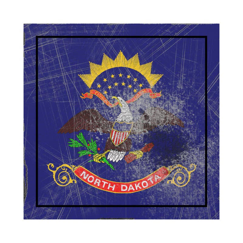 Old North Dakota State flag stock illustration