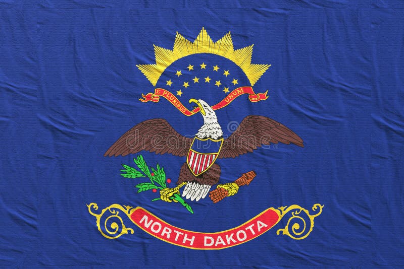 3d rendering of North Dakota State flag royalty free illustration