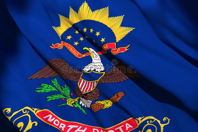 3d rendering of North Dakota State flag royalty free illustration