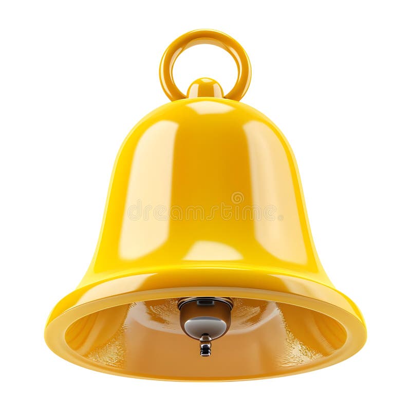 3D Rendering of a Notification Bell Icon on Transparent Background - Ai Generated.