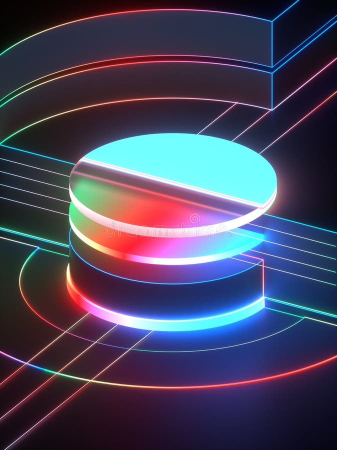 3d rendering, nowożytny abstrakcjonistyczny geometryczny tło, minimalistic pusta gablota wystawowa, rozjarzony neonowy światło, p royalty ilustracja 3d rendering, nowożytny abstrakcjonistyczny geometryczny tło, minimalistic pusta gablota wystawowa, rozjarzony neonowy światło, p royalty ilustracja