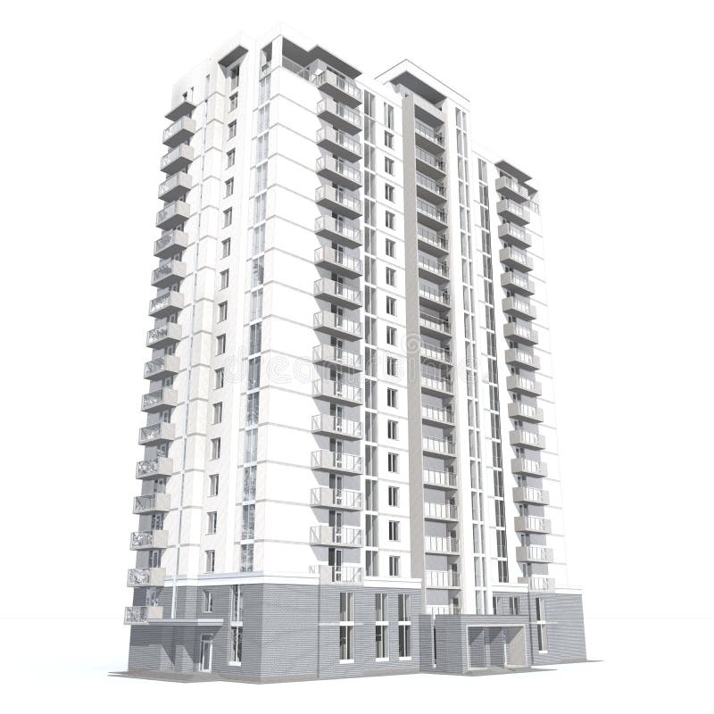 3d rendering nowożytny kondygnacja budynek mieszkalny ilustracji 3d rendering nowożytny kondygnacja budynek mieszkalny ilustracji