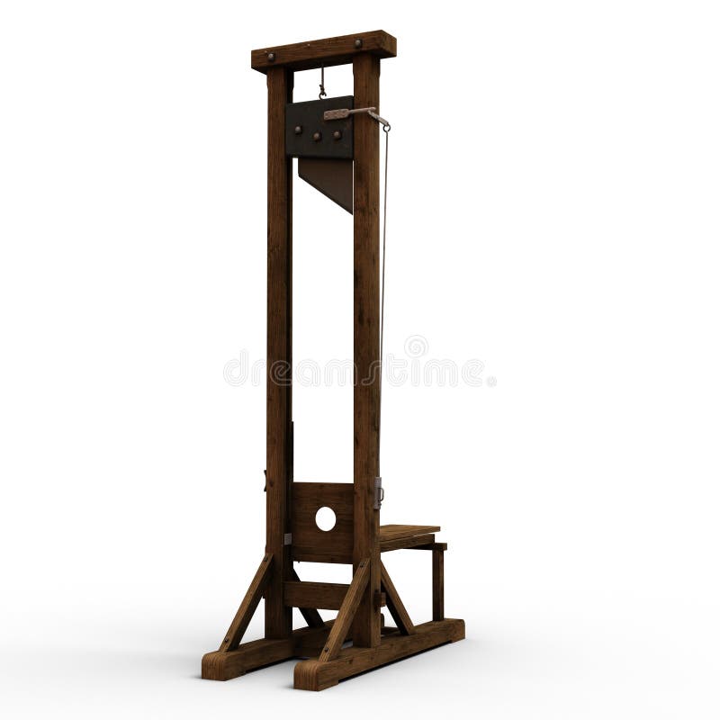 3d-illustration of an isolated old-fashioned guillotine for execution