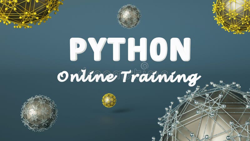 3d Rendering of Online Learning Banner for Python Online Training ...