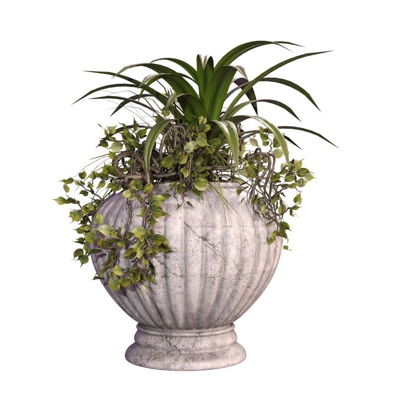 3D Rendering Outdoor Planter on White royalty free illustration