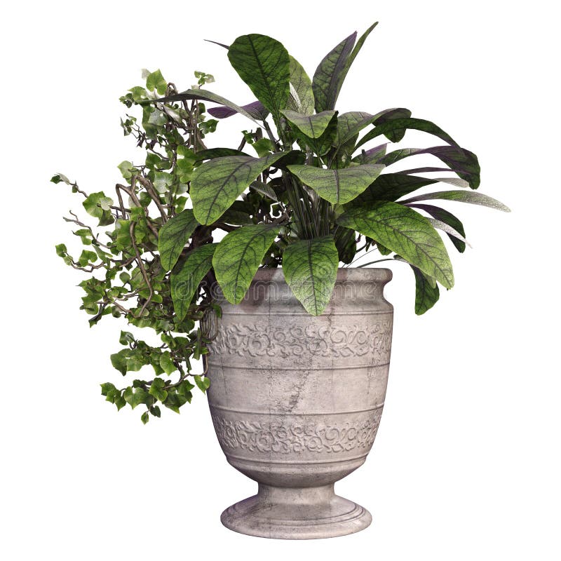 3D Rendering Outdoor Planter on White vector illustration