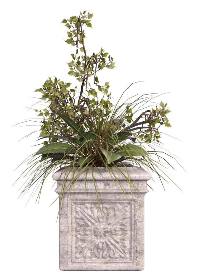 3D Rendering Outdoor Planter on White royalty free illustration