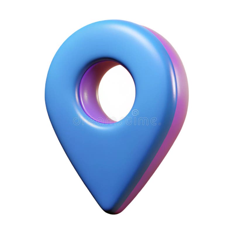 3D Rendering of Pin Location Icon Representing Digital GPS Navigation and Map Positioning Concept stock photography
