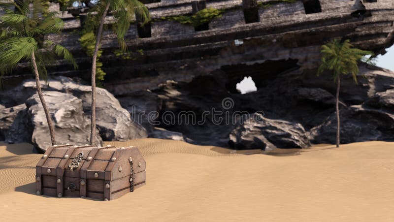 3d Rendering Piratership vektor abbildung