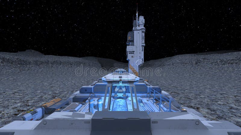 D Rendering Of The Planetary Exploration Base Stock Illustration