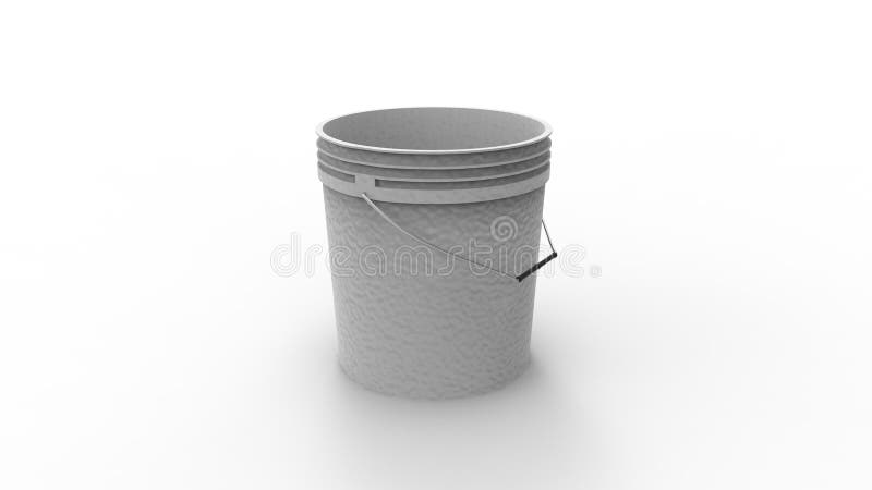 3D rendering of a plastic bucket isolated in white background stock illustration 3D rendering of a plastic bucket isolated in white background stock illustration