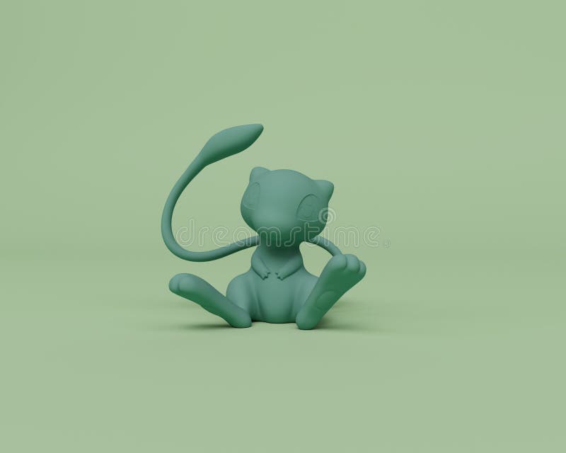 Mew Pokemon holding a heart 3D model 3D printable