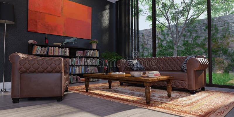 3D Rendering Private Library stock illustration