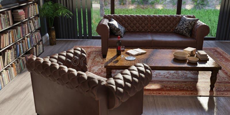 3D Rendering Private Library vector illustration