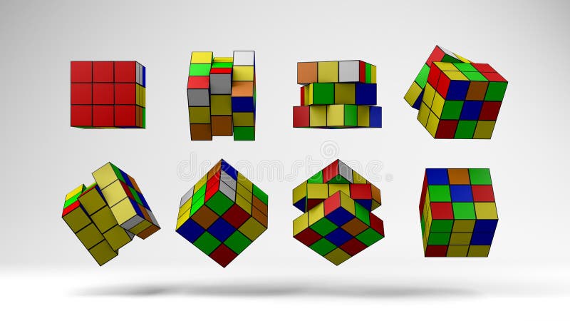 Download Realistic Mock-up Of Rubik`s Cube Different Side Editorial ...