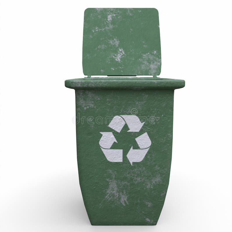 3d Rendering of Recycle Trash Can royalty free illustration