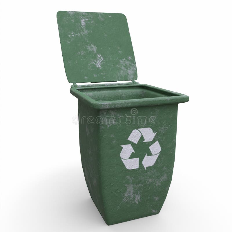 3d Rendering of Recycle Trash Can royalty free illustration
