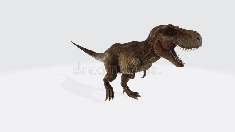 3D rendering of a roaring dinosaur Tyrannosaurus Rex isolated on white background vector illustration