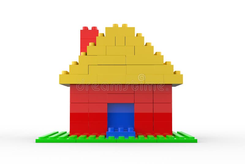 3d rendering robić z klingeryt zabawki blokami dom