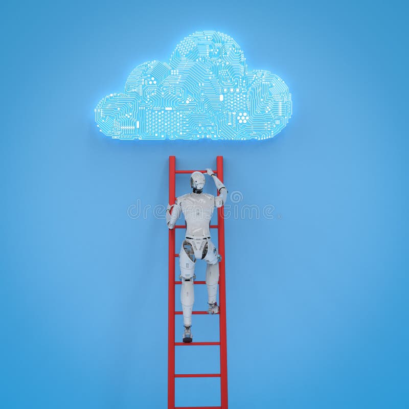 Robot develop cloud stock image
