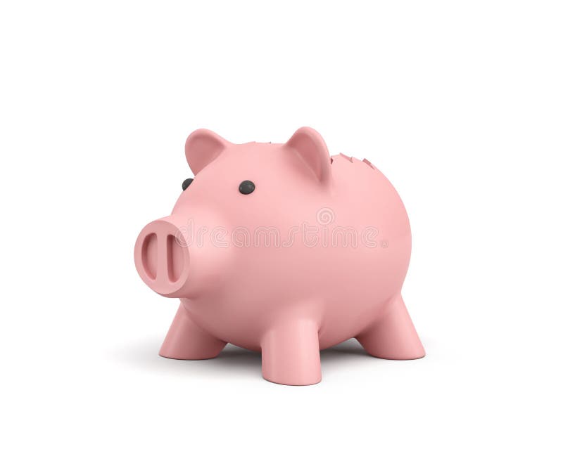3d rendering różowy ceramiczny prosiątko bank z łamanym wierzchołkiem na białym tle royalty ilustracja 3d rendering różowy ceramiczny prosiątko bank z łamanym wierzchołkiem na białym tle royalty ilustracja